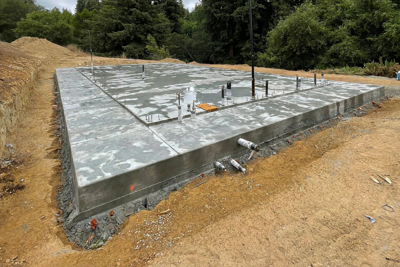 Slab foundation building